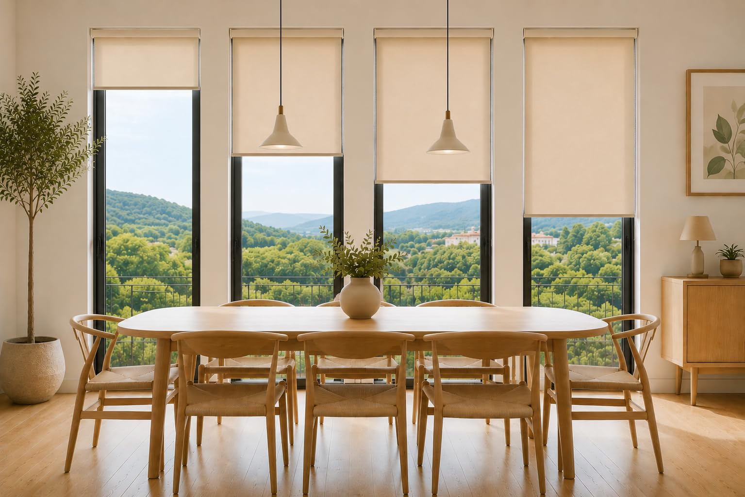 Estoralis | GOVE | Tenda a rullo disegno moderno | Traslucida tinta unita | Beige | 180 x 235 cm (larghezza/altezza) dimensione del tessuto 177 x 230 cm. | Tende per finestre e porte