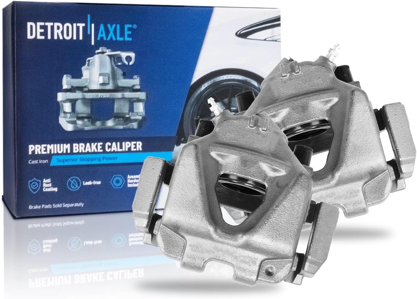 Detroit Axle - Front Brake Calipers w/Bracket + Ceramic Brake Pads Replacement for BMW 323i X1 328i xDrive - 4pc Set