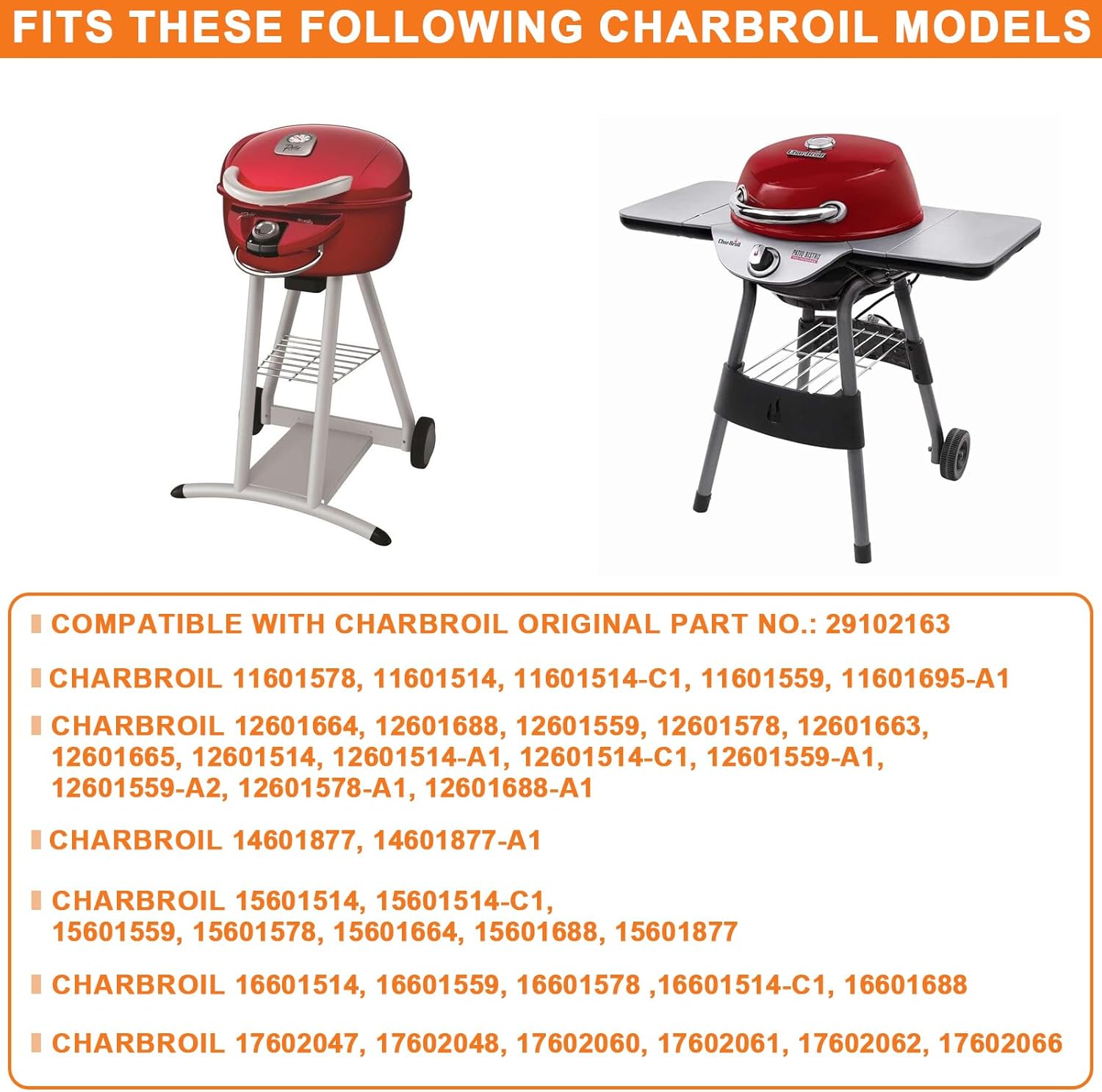 29102163 Grill Grate for Charbroil Patio Bistro Electric Grill Replacement Parts Tru-Infrared 17602047 20602107 20602108 20602109 16601559 16601578 16601688 11601578, 17 1/4" Dia Porcelain Steel Grate