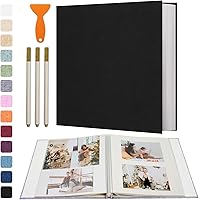 Vista 21 de Vienrose Álbum de fotos grande autoadhesivo para fotos de 4x6 8x10 10x12, álbum de recortes DIY, 40 páginas adhesivas con un bolígrafo metálico, Gris