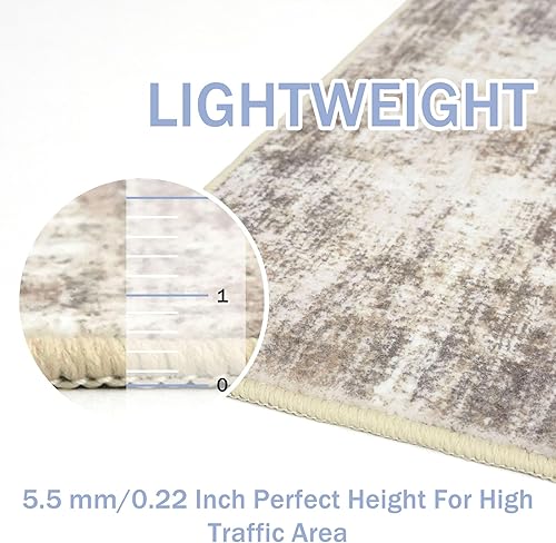 Miniatura 16 de IOHOUZE Alfombra pequeña abstracta de 2 x 3 pies, alfombra de entrada lavable para entrada interior, alfombras con respaldo de goma, alfombra Gris