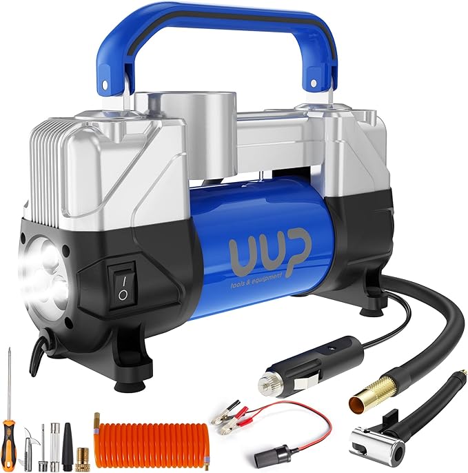 UUP Tire Inflator Air Compressor, 150PSI 12V DC Double Cylinders Heavy