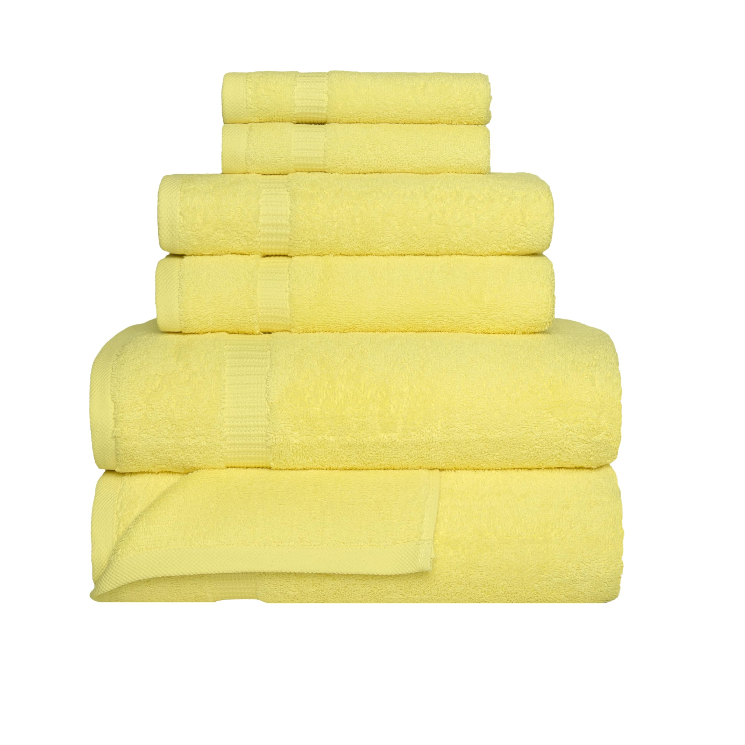 SALBAKOS 100% Turkish Cotton 6-Piece Towel Set | Heirloom Quality Hotel & Spa Collection | Soft, Super Absorbent 2 Washcloth, 2 Hand, 2 Bath Towel