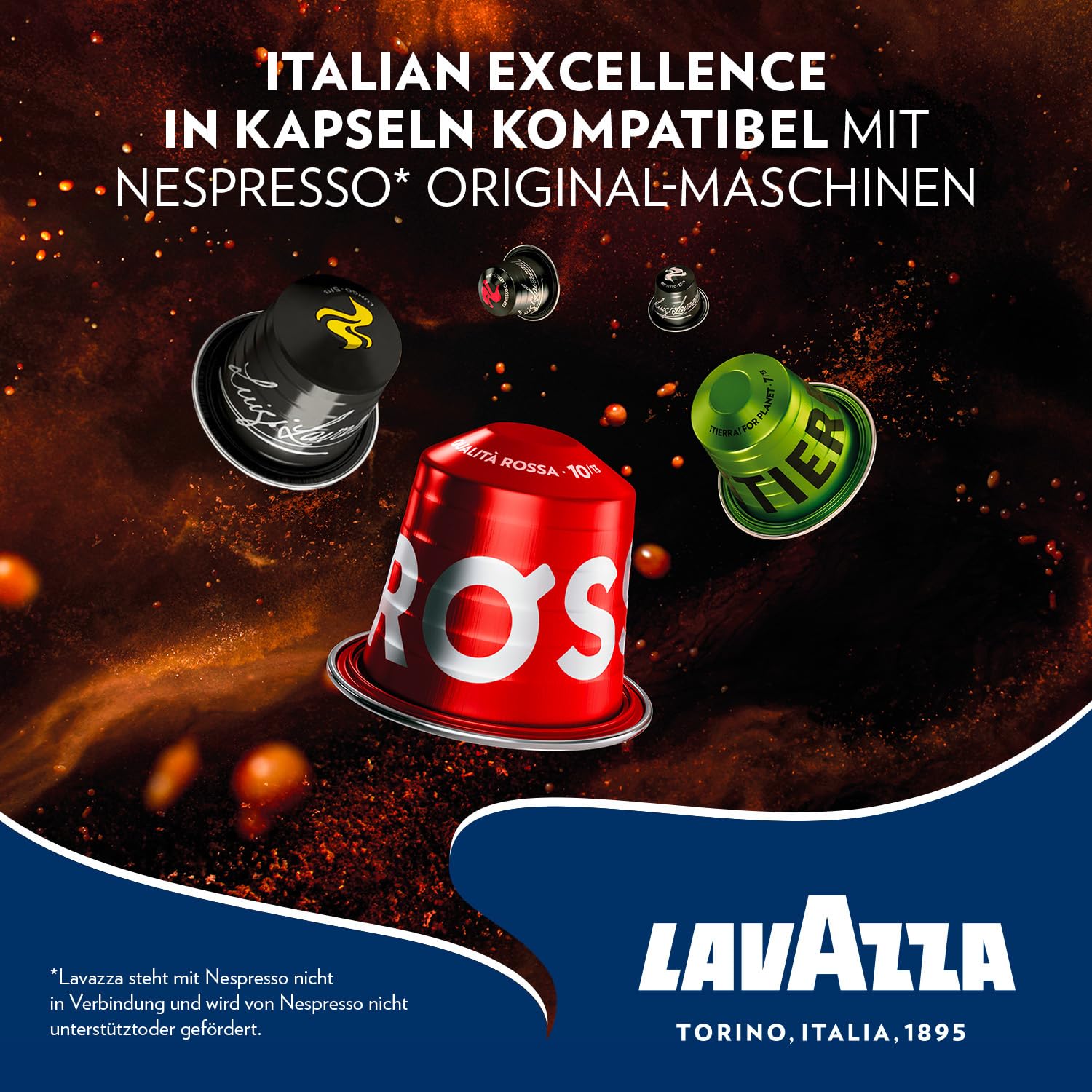 Lavazza Espresso Tierra For Planet Bio-Organic 10 x 10 Aluminiumkapseln kompatibel mit Nespresso* Originalmaschinen