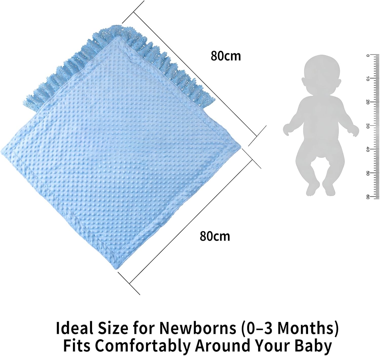DUDUELTE DUDUELTE Soft Lace Baby Swaddle Blanket with Satin Bow, Newborn Wrap for Photos or Special Occasions, Infant Blanket