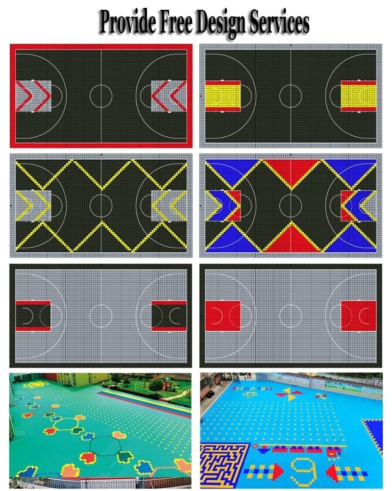 Piastrelle modulari ad Incastro per Pavimenti, pavimentazione Sportiva Esterna Impermeabile per campi da Basket, Resistente alle intemperie e di Facile Installazione (Grigio).
