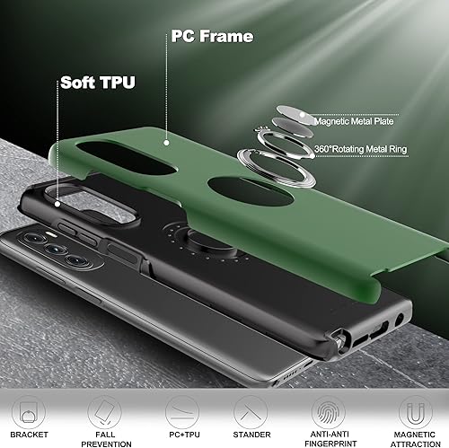 Miniatura 7 de Gritup Funda para Moto G Stylus 5G 2022 con protector de pantalla HD, grado militar a prueba de golpes, con soporte magnético de 360 con anillo
