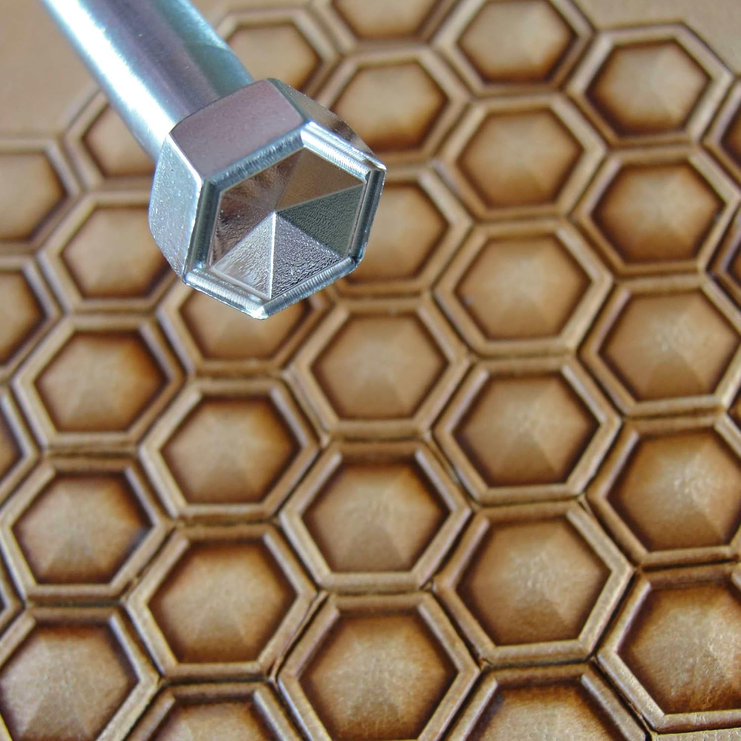 Hollow Hex Geometric Leather Stamp, Stainless Steel Leather Stamping Tool, Zhong Jiang