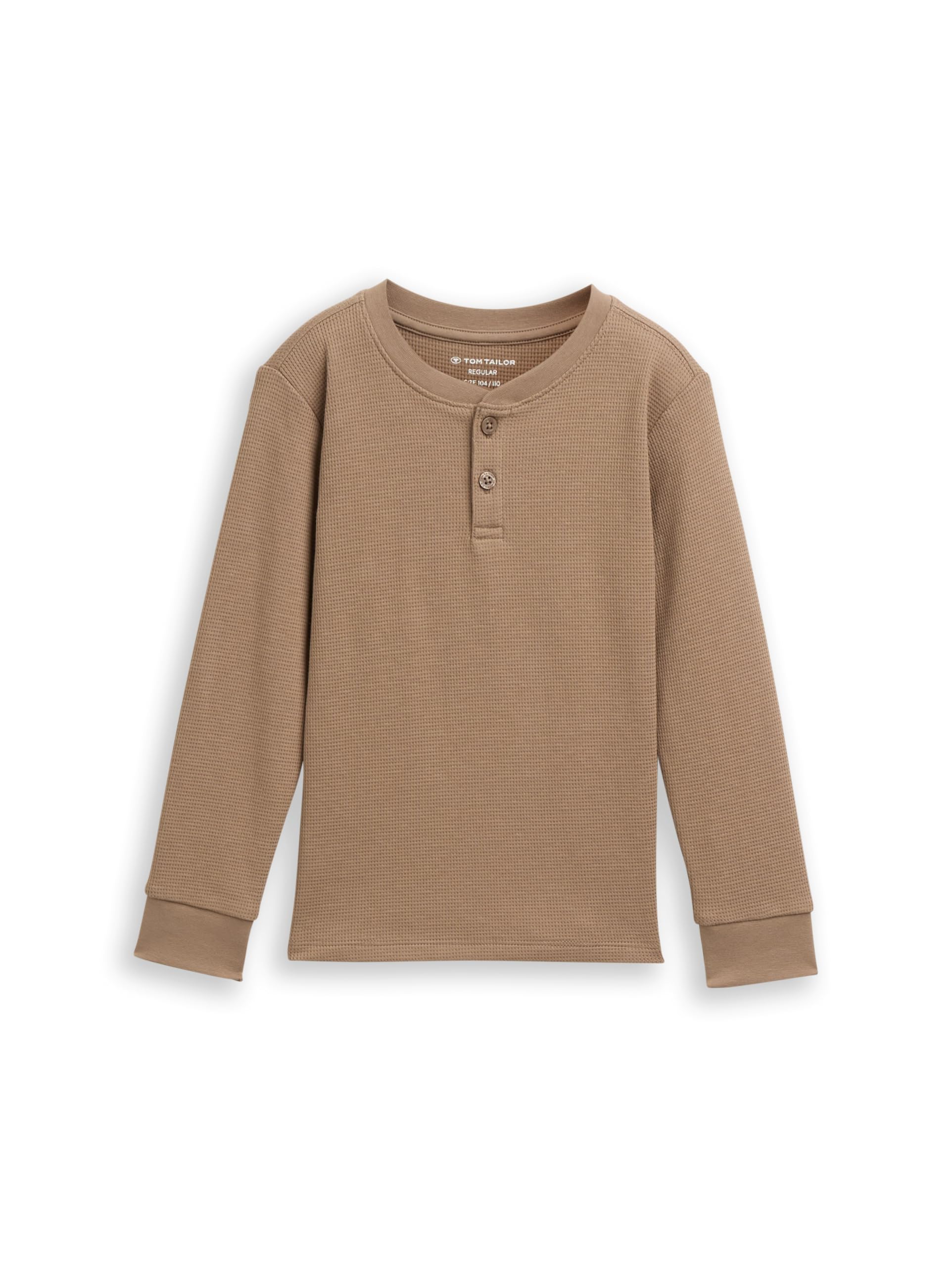 TOM TAILOR Jungen 1049479 Kinder Henley Langarmshirt mit Waffelstruktur