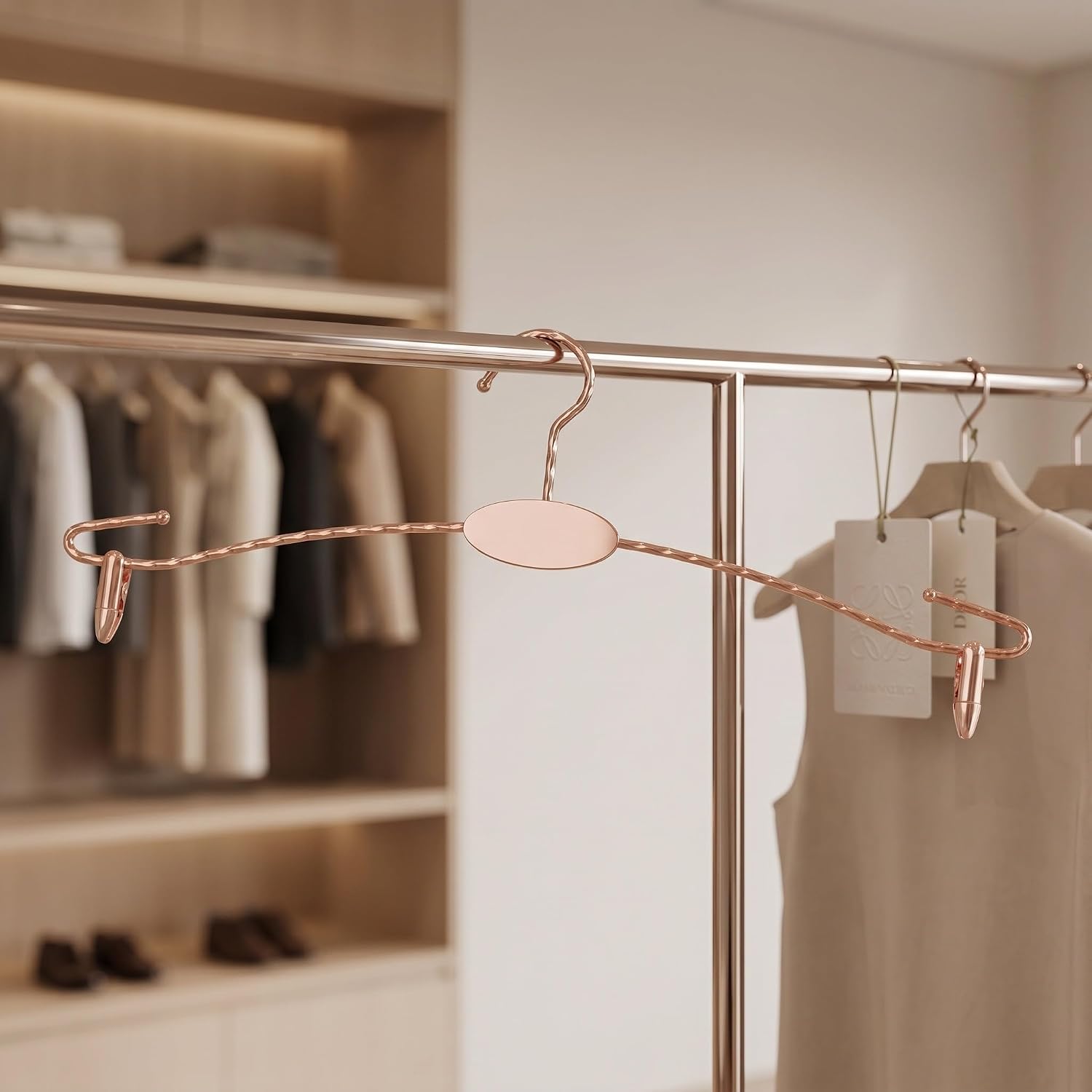 10pcs Stainless Steel Skirt Hangers with Non-Skid Clips, Widened and Thickened Clamp Mouth for Enhanced Grip Performance, for Efficient Closet Organization in Small Apartments