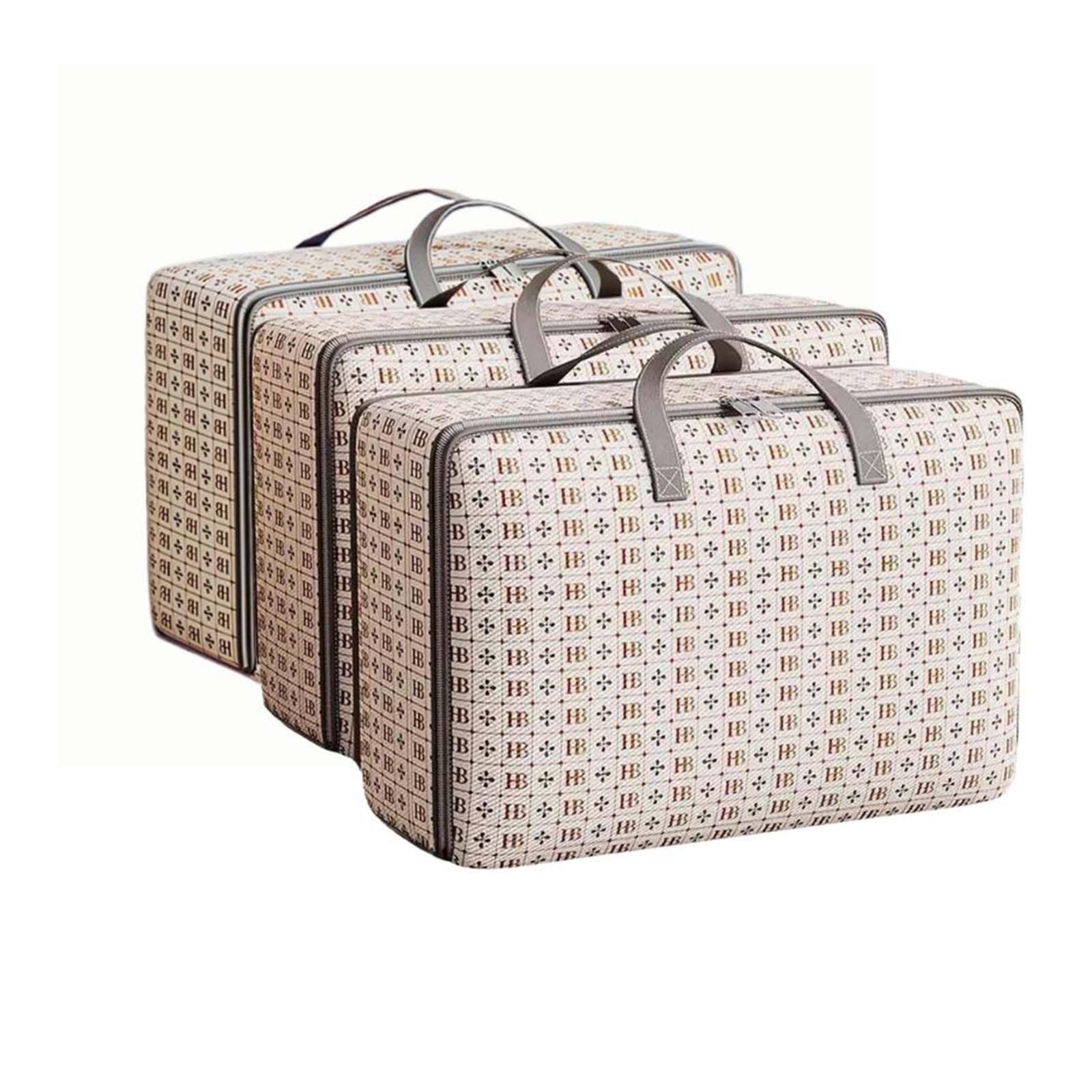 3 Pack 120L Large Storage Bags With Reinforced Handle, Zips, Clothes Organiser, Moving House Essentials, Duvet Storage