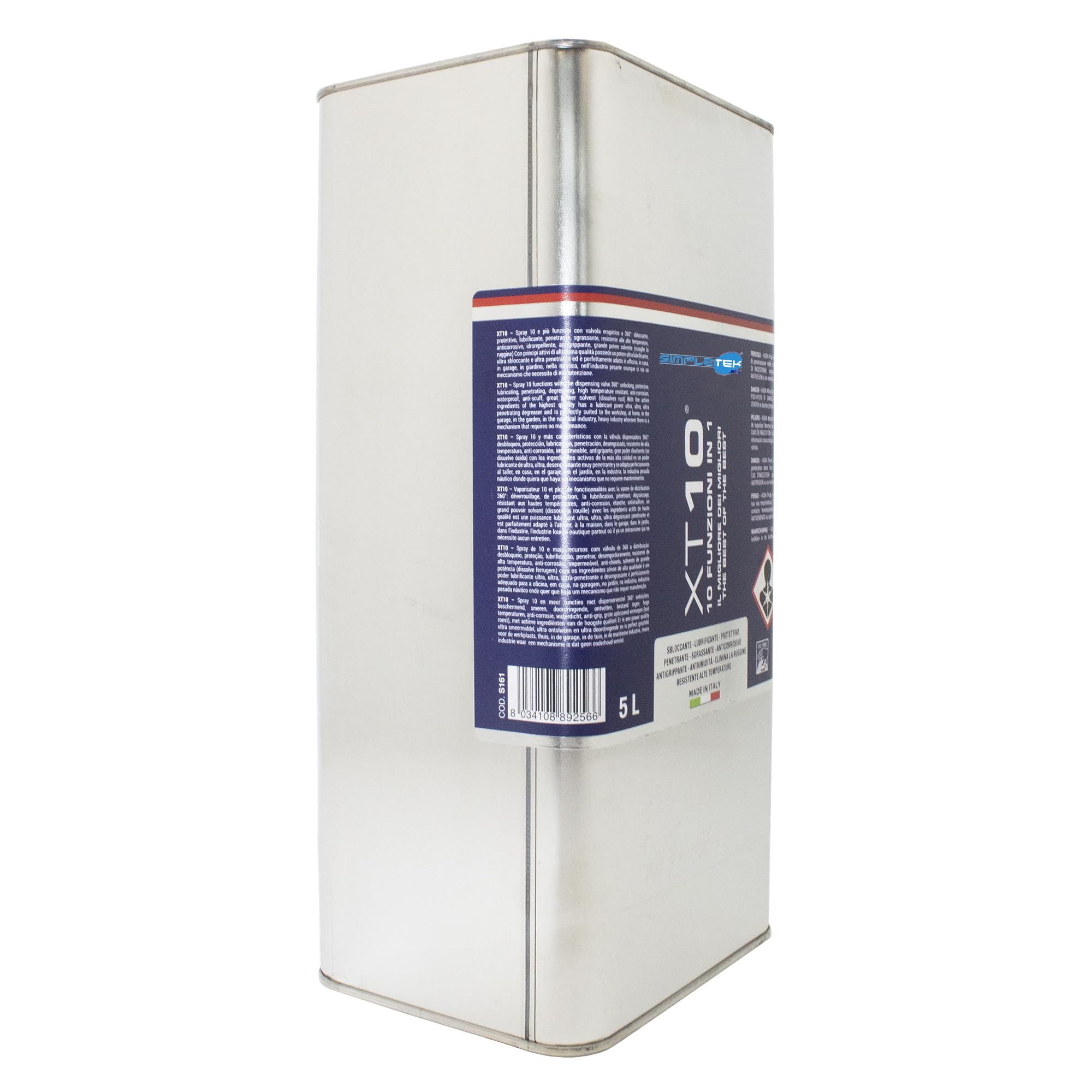 SIMPLETEK - Tanica latta 5L 5 litri lubrificante liquido sbloccante antigrittante alte temperature S161