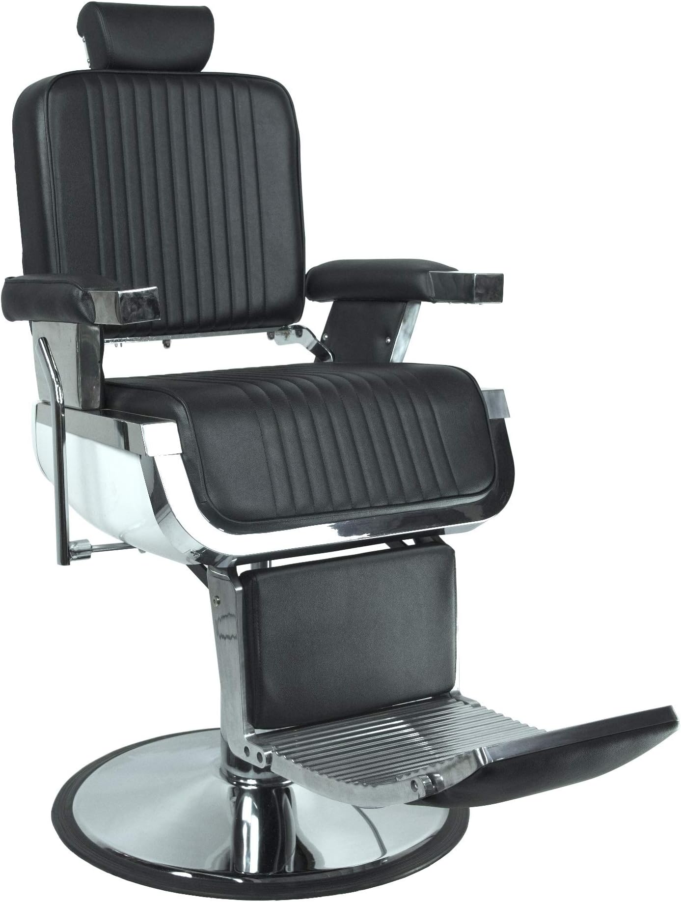 Jaxson Heavy Duty Barber Chair Black Reclining, Hydraulic Barber Chair Ideal for Barber Shop, Hair Salon