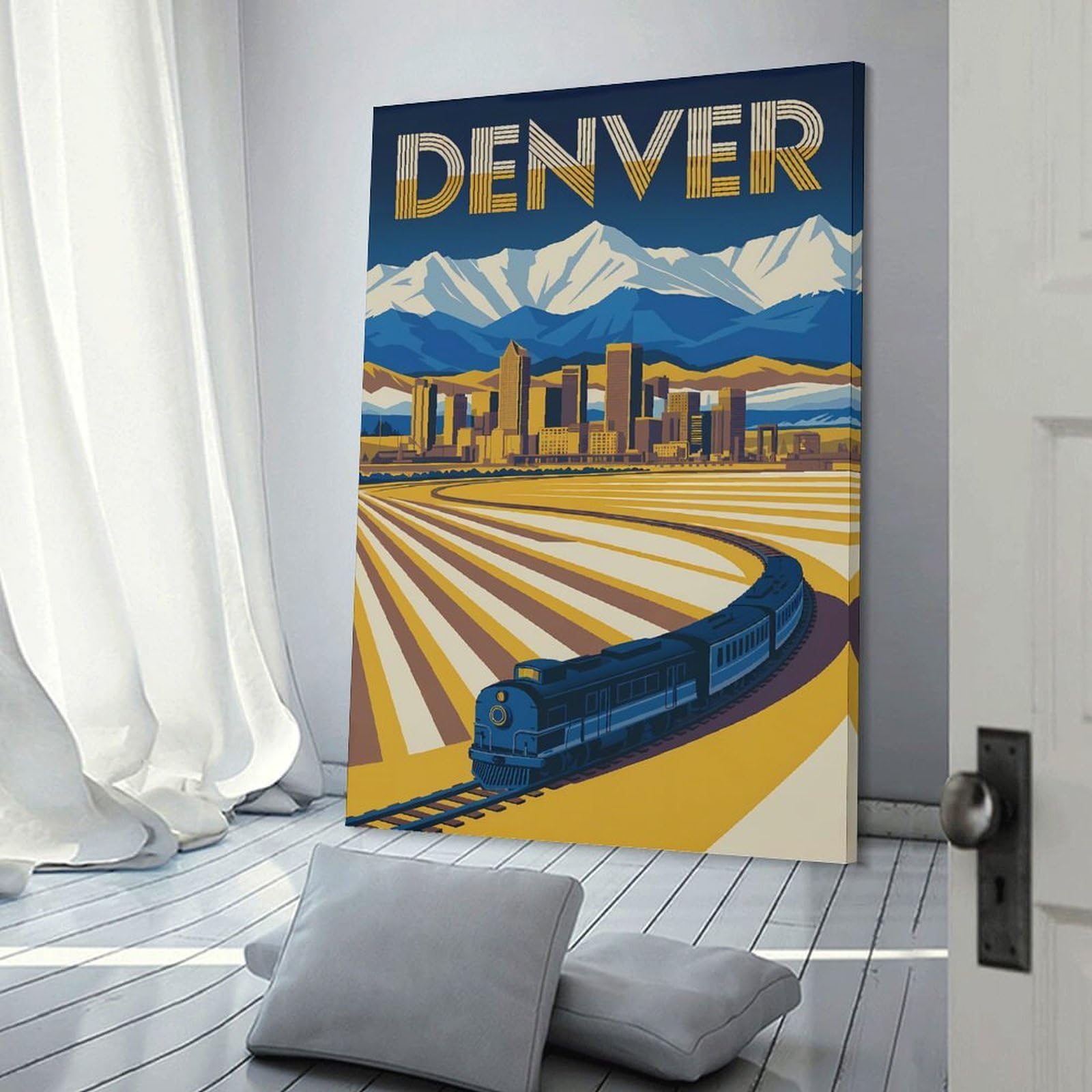 Junmoney Denver Travel (2) Canvas Wall Picture, 24x36inch(60x90cm), for Sofa Walls, Lounge Or Home Corners, Modern Wall Decor for Cosy Interiors