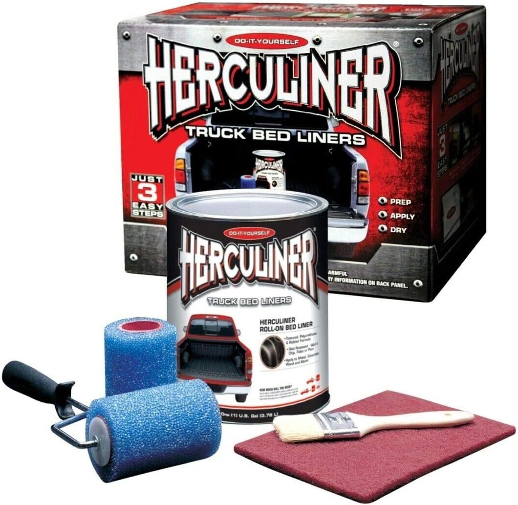 Herculiner Truck Bed Liner Kit for Pick-Up Truck Beds Blk Boxed