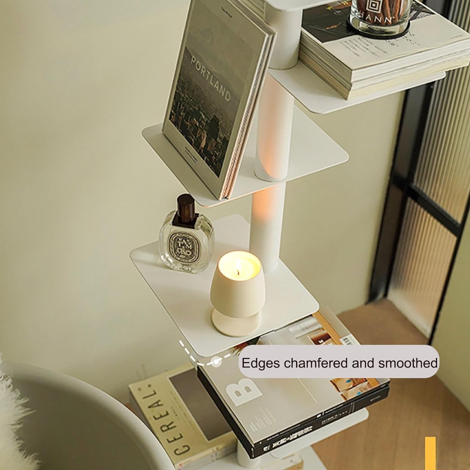 Bibliothèque Verticale à 9 Niveaux En Métal, Tour Verticale Pour Livres