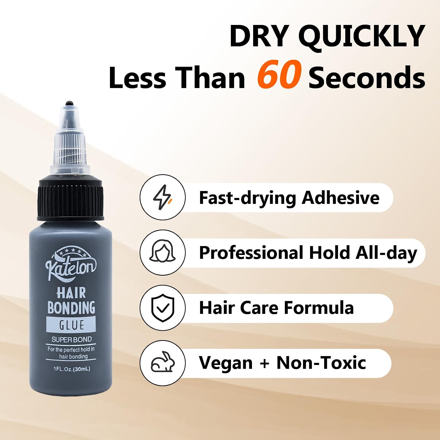 Hair Glue for Quick Weave 1oz - Professional Hair Bonding Glue for Hair Extensions & Lash Extension | Strong Hold, Waterproof & Non-Damaging Formula | Easy Application with Precision Nozzle