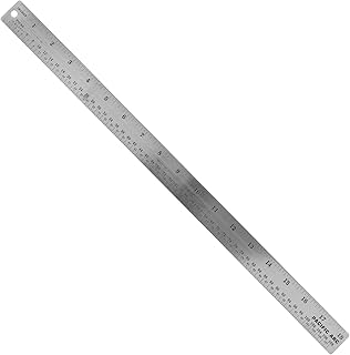 Pacific Arc Stainless Steel Ruler with Inch and Pica Measurements, 18 Inches Rubber Backed