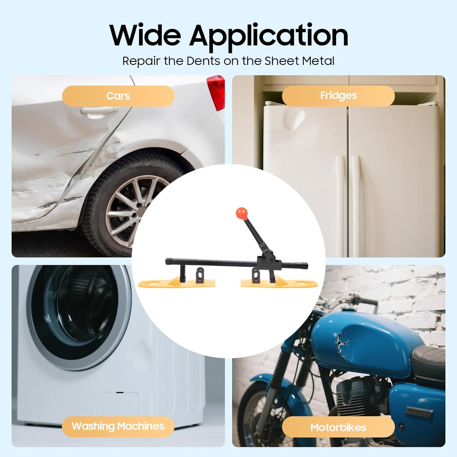 Paintless Dent Repair Kit - 39-Piece Auto Body Tool Set w/Pulling Bridge & Glue Tabs | Dent Remover for Car Doors, Hood, Fender | DIY Dent Removal for Hail Damage & Dings