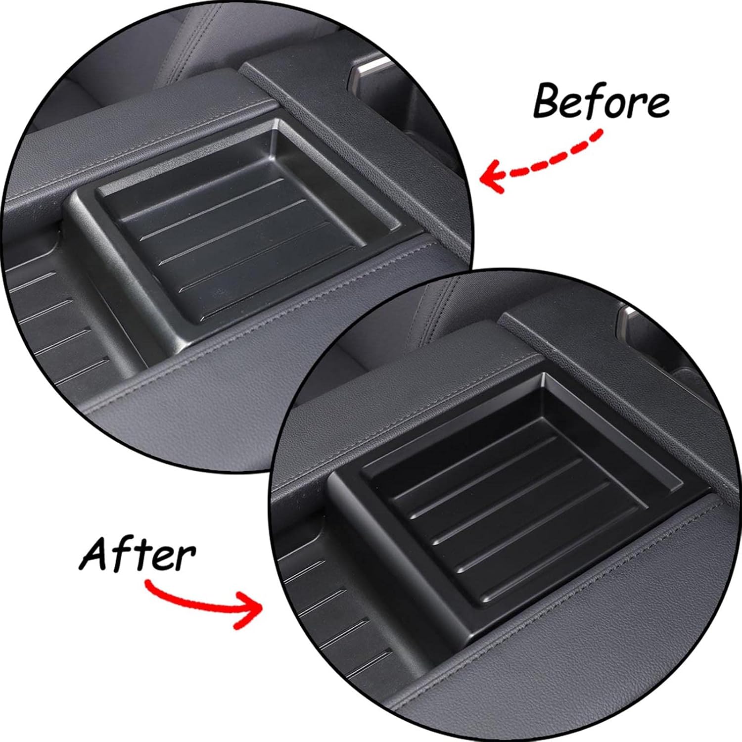 for Toyota Tundra 2022 2023 2024 2025+ Car Interior Center Console Armrest Box Upper Frame Cover Trim,Armrest Lid Storage Slot Trim Frame Car Accessories ABS 1pc (Matte Black)