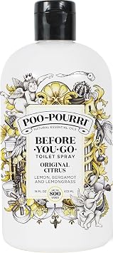 Poo-Pourri Before-You-Go Toilet Spray Refill, Original Citrus, 16 Fl Oz, Up to 800 Uses, Bathroom Odor Deodorizer with Essential Oils for Home or Work, Lemon, Bergamot and Lemongrass Scent