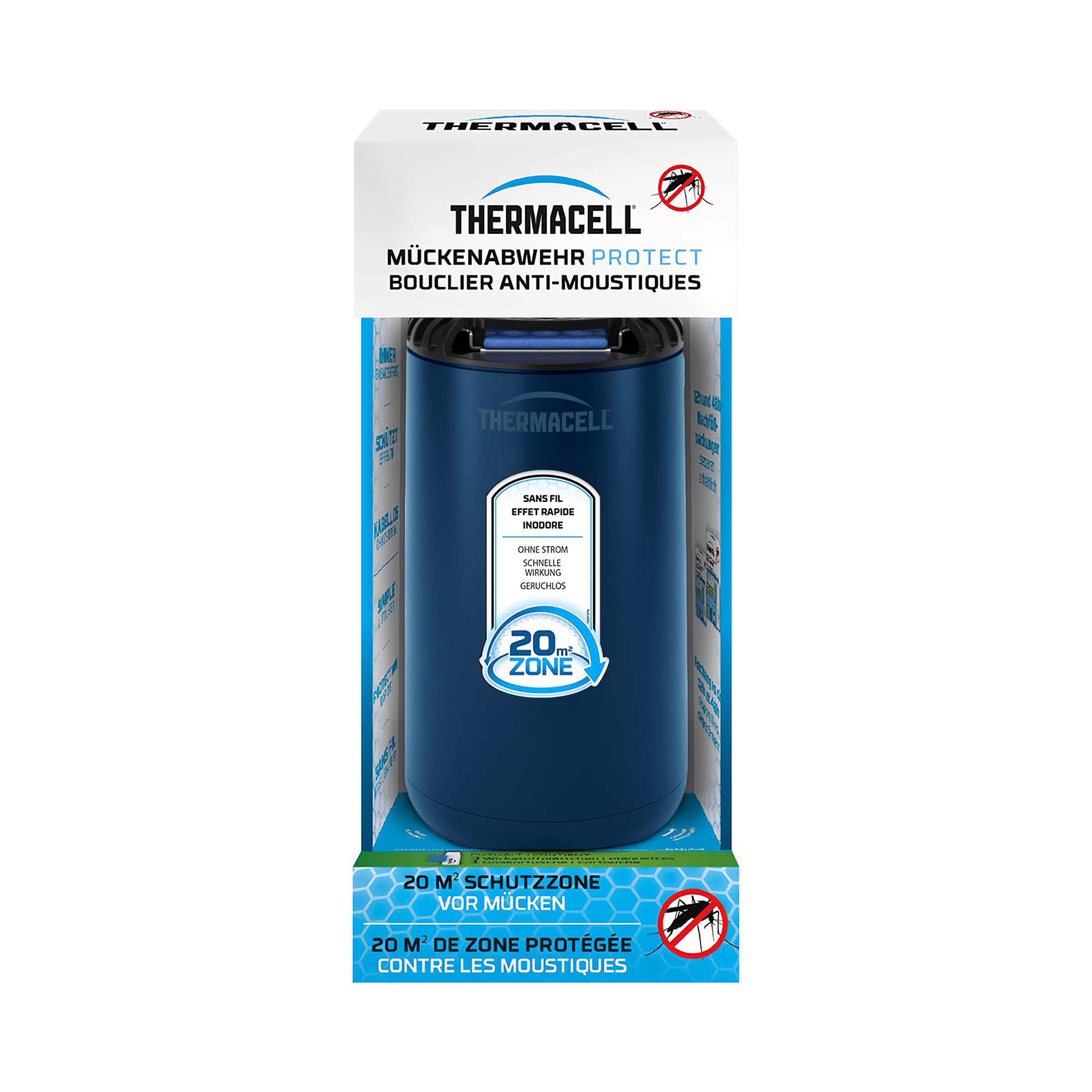 Thermacell - Pack difusor Azul + recargas de 120 Horas | hasta 132 Horas de Uso | Anti Mosquito y Mosquito Tigres | Zona de protección 20 m² | Efecto rápido | Inodoro | Azul