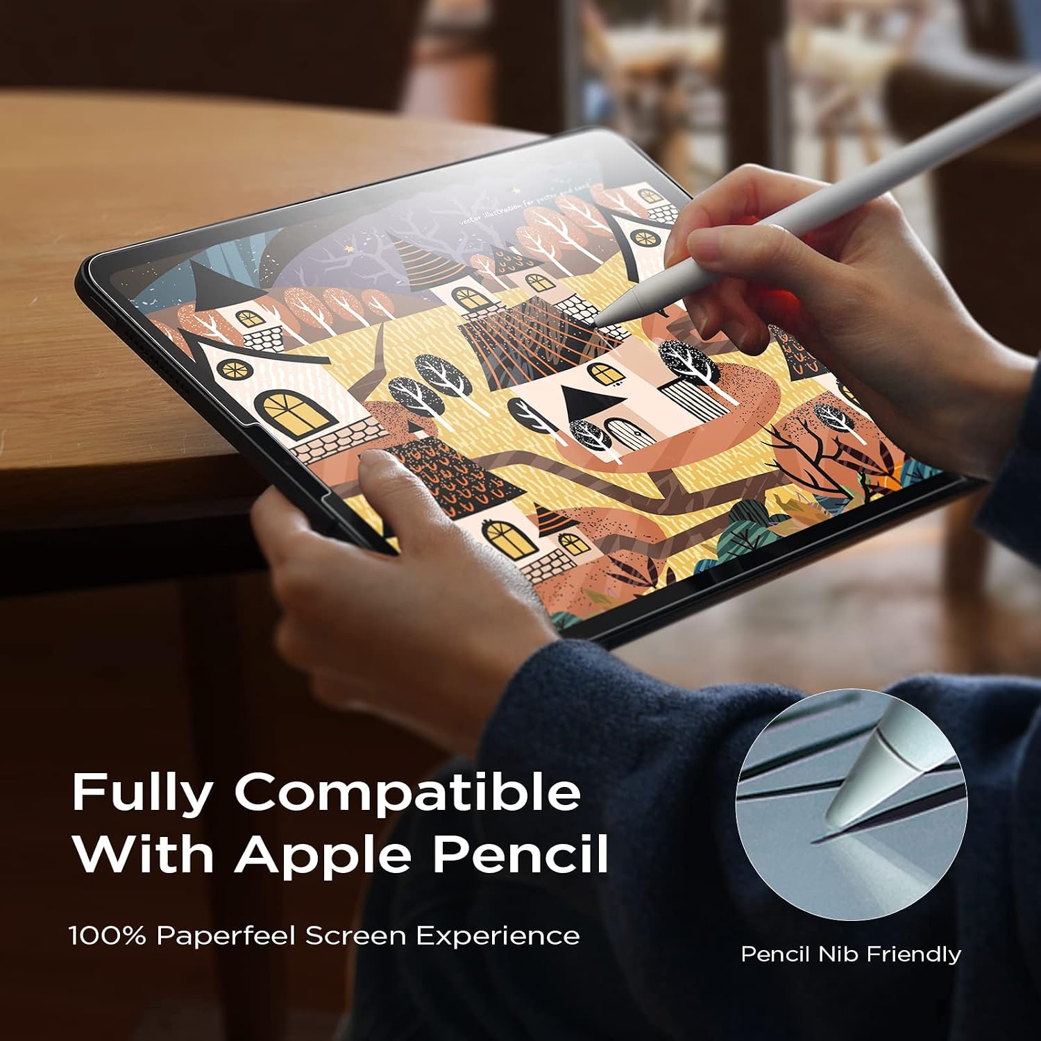 AINOPE Shatterproof Paperfeel Tempered Glass Screen Protector for iPad Air 5th/4th generation (2022/2020,10.9 Inch) iPad Pro 11 Inch All Models (2022/2021/2020/2018) Compatible Apple Pencil 2 Pack