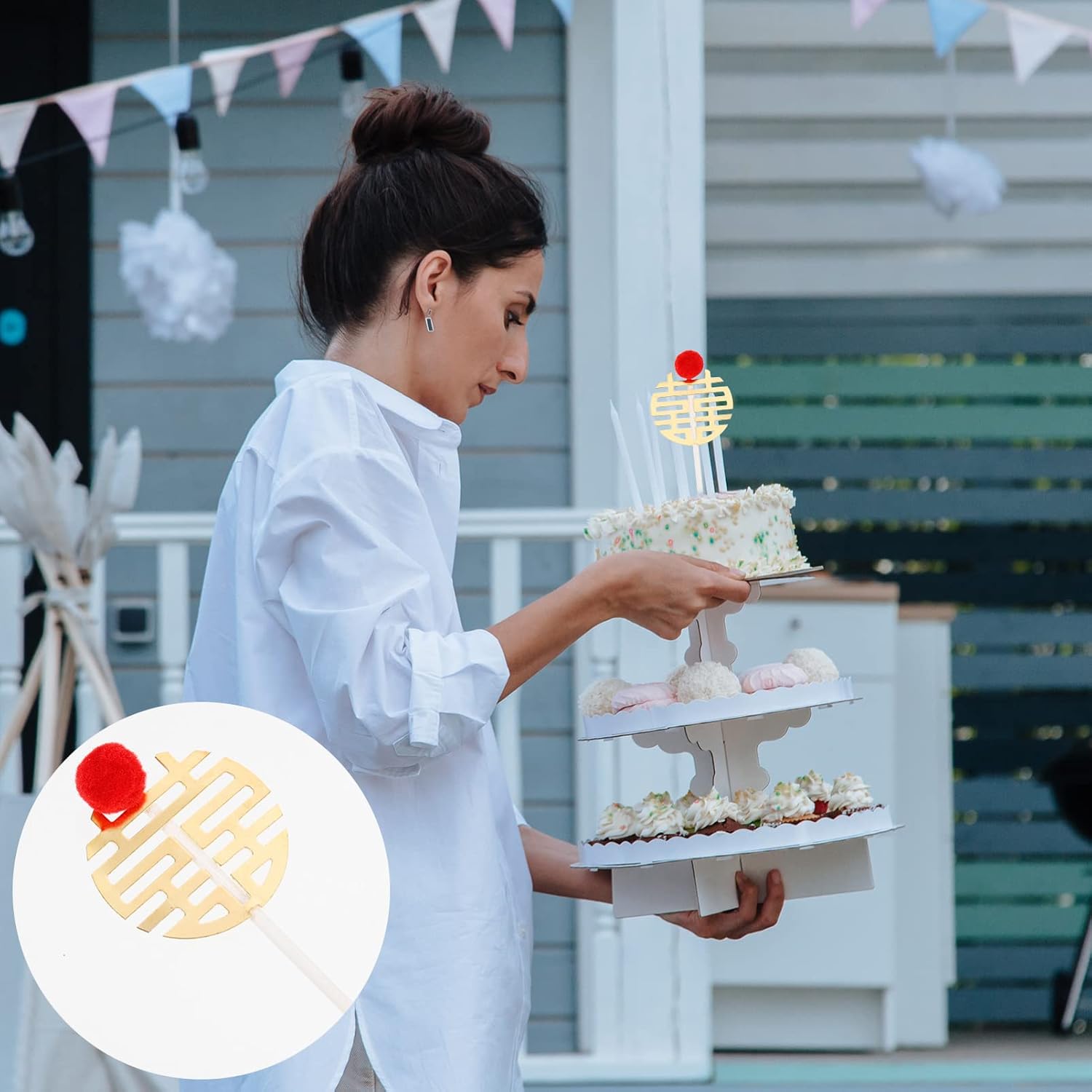 Wedding Decorations Wedding Decorations 30pcs Xi Cupcake Topper Cake Picks Dessert Picks