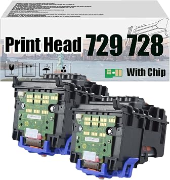 729 728 Print Head Printhead, Compatible for HP DesignJet T730 T830 F9J81A Printers High Print Volume with Chip 2 pcs