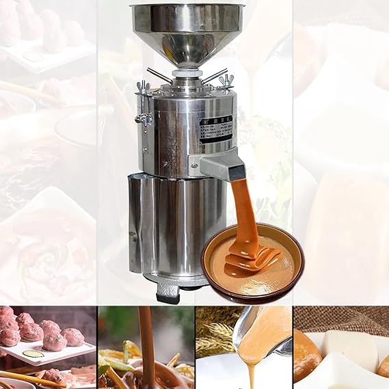Peanut Butter Maker Machine, 1100W Commercial, 15kg/h Electric Sesame Grinder, Non-Slip Base, Adjustable Thickness Rod for Smooth Butter Consistency