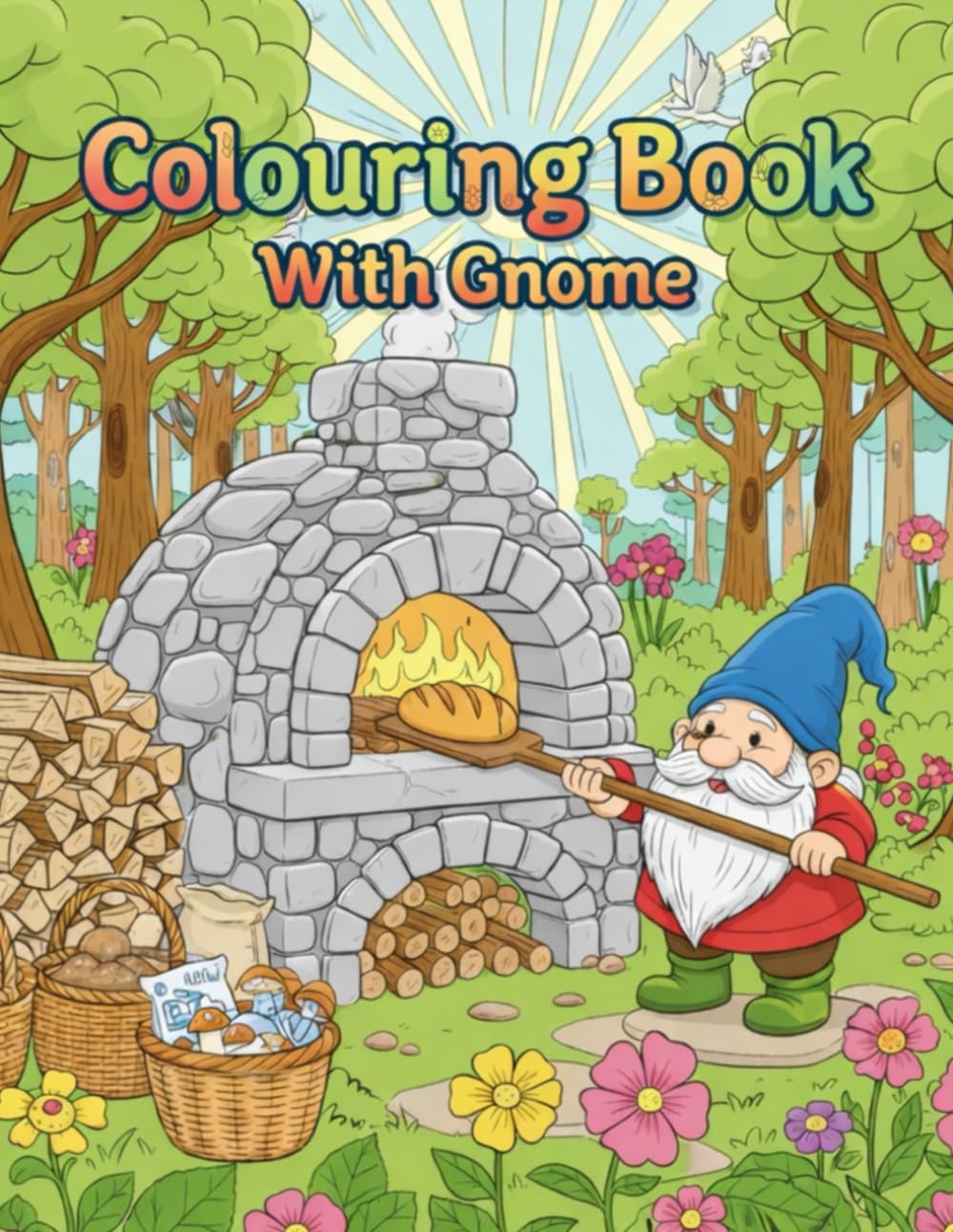 Colouring Book with Gnome: Cute and Fun Gnome Scenes to Colour for Children Ages 5–12