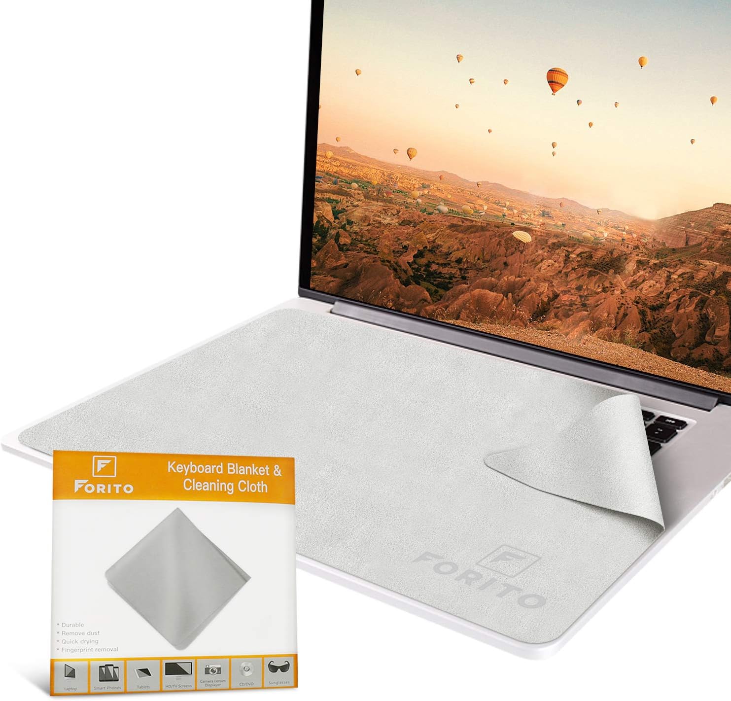 F FORITO Microfiber Liner Cleaning Cloth 13" with Screen Keyboard Imprint Protection, Laptop Keyboard Protector Compatible with MacBook Pro 13" and MacBook Air 13"