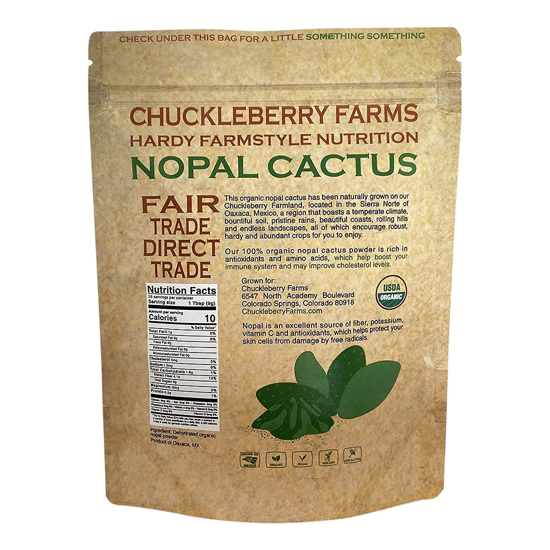 Buy Chuckleberry Farms, Organic Nopal Cactus Powder _ All Natural Super