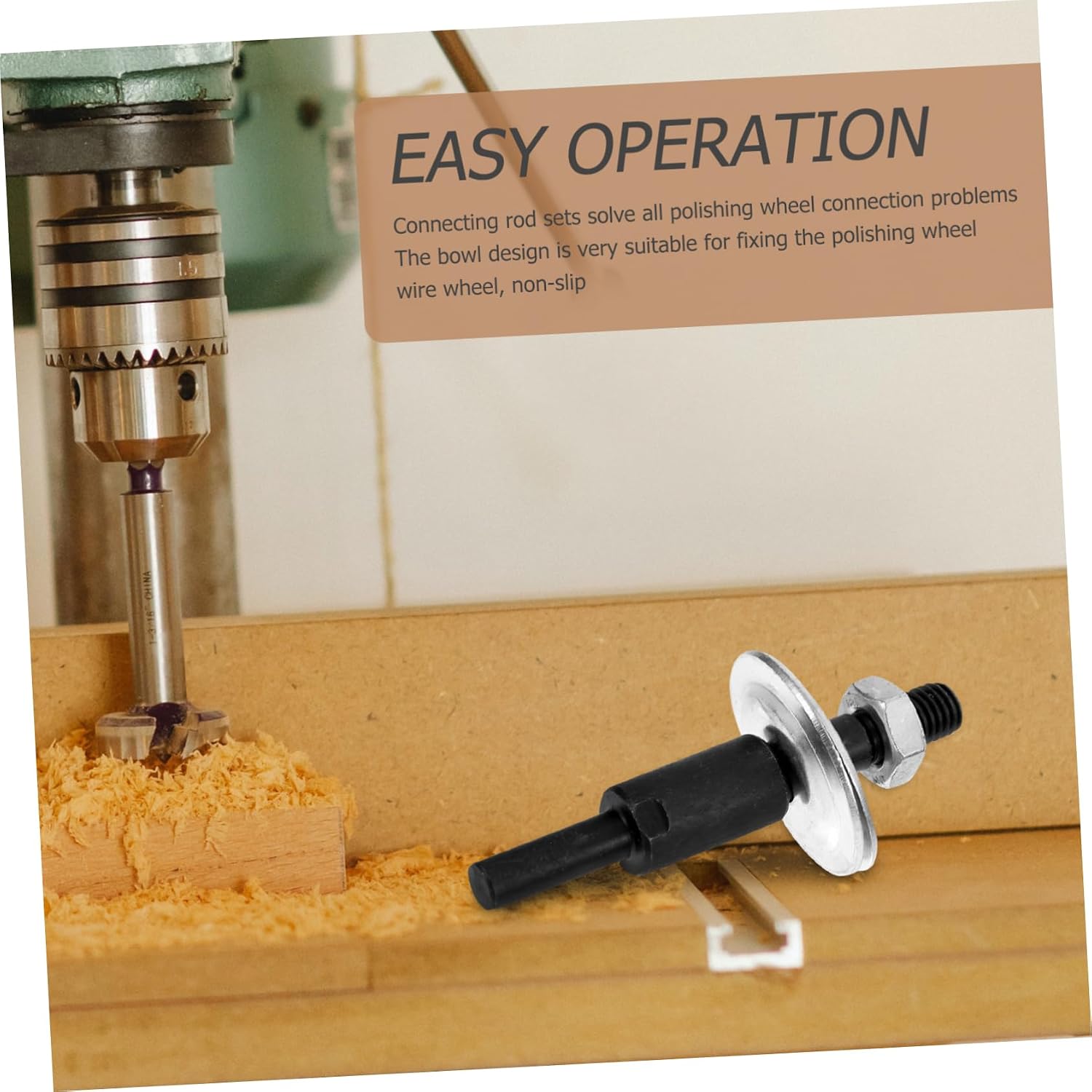 2sets Metal Drill Arbor Adapter for Grinding Wheel Shaft Compatible Buffing Wheel to Use Solid Shaft