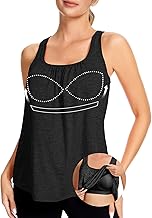 STARBILD Women's Sports Tank Top with Bra, Sleeveless Lightweight Fitness Shirts, Racerback, Sleeveless Yoga Tops, S-XXL