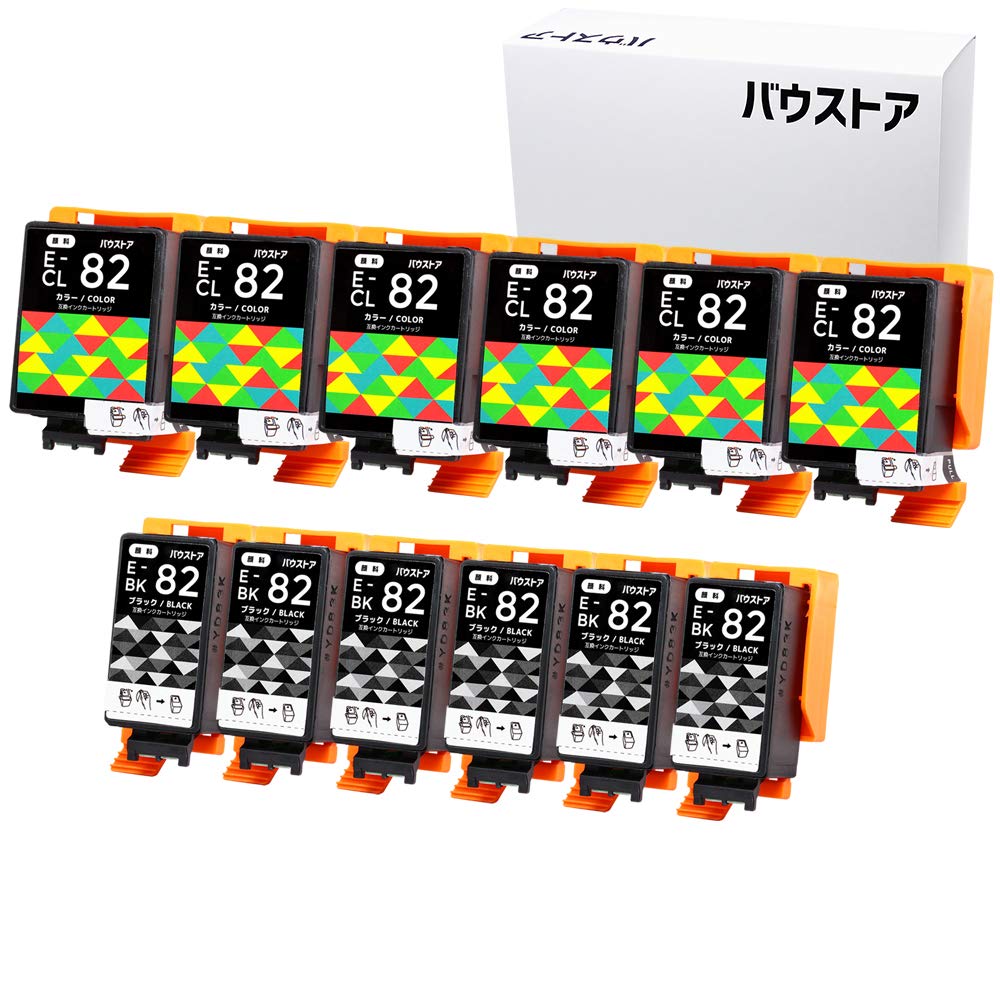 Amazon.co.jp: ICBK82 ICCL82 12個セット 顔料 互換インクカートリッジ