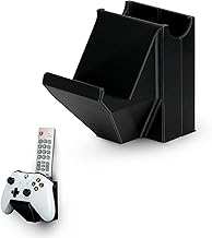 BRAINWAVZ Universal Game Controller & TV Remote Control Wall Mount Stand Holder Hanger Storage - Designed for Xbox ONE, PS4, PS3, PS5, Dualshock, DualSense, PC, Steelseries, Steam & More, UGC-04