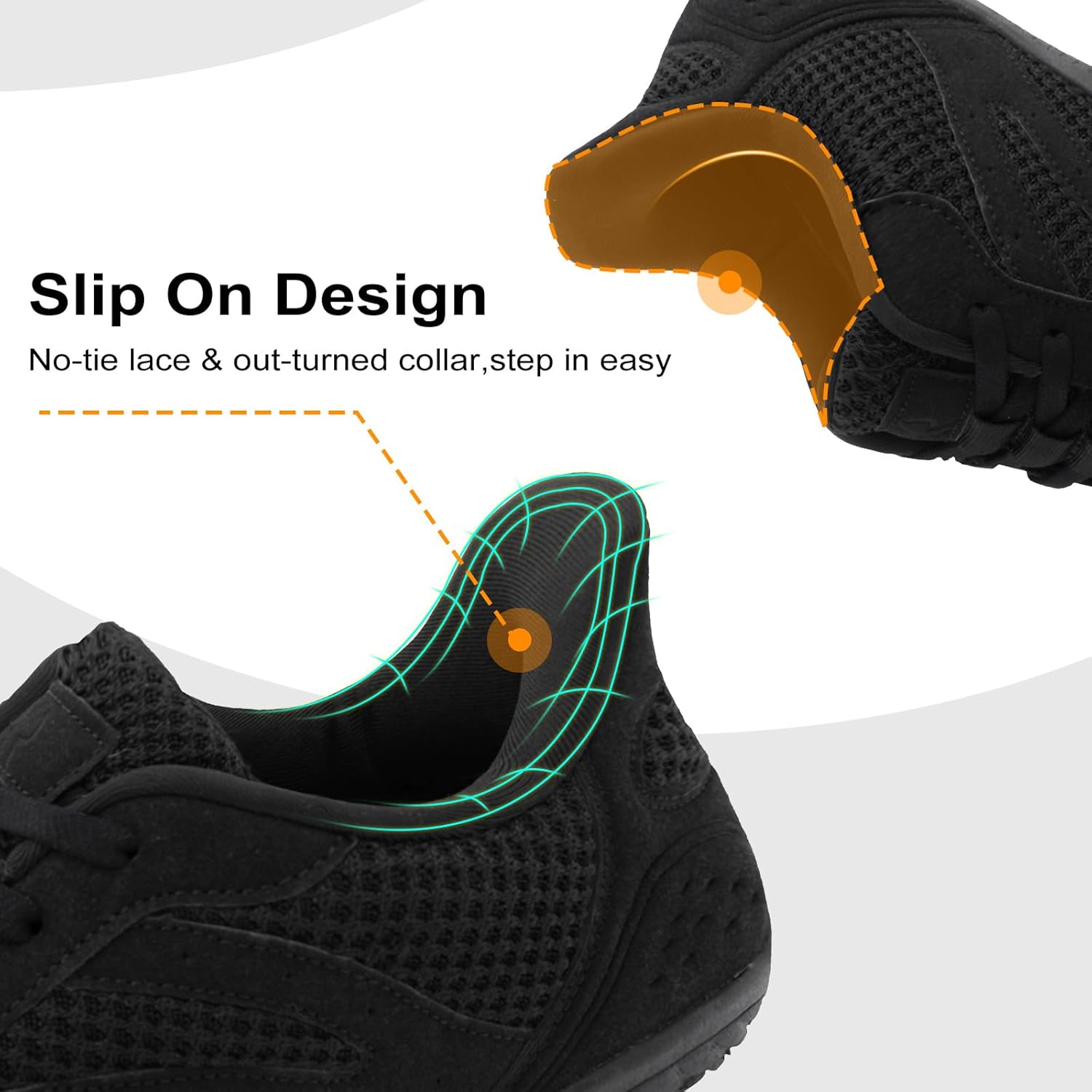 relxfeet Men's Barefoot Slip-On Shoes Wide Toe Box Zero Drop Minimalist Sneakers for Walking Training & Everyday Comfort - Image 3