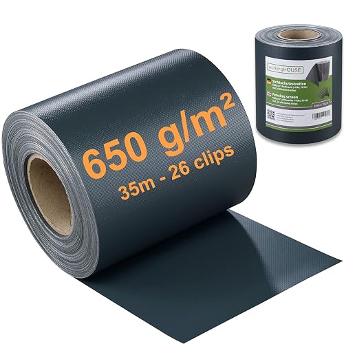 PVC WorkingHOUSE Brise-Vue pour Clôture Double Barre 650g/m² 35 m