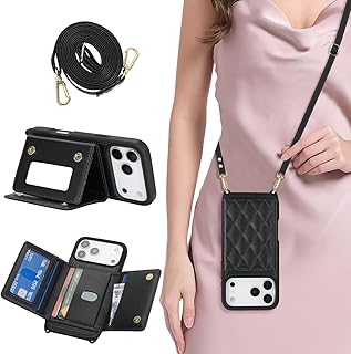 Crossbody Wallet Case for iPhone 18 Pro Max / 17 Pro Max,Black