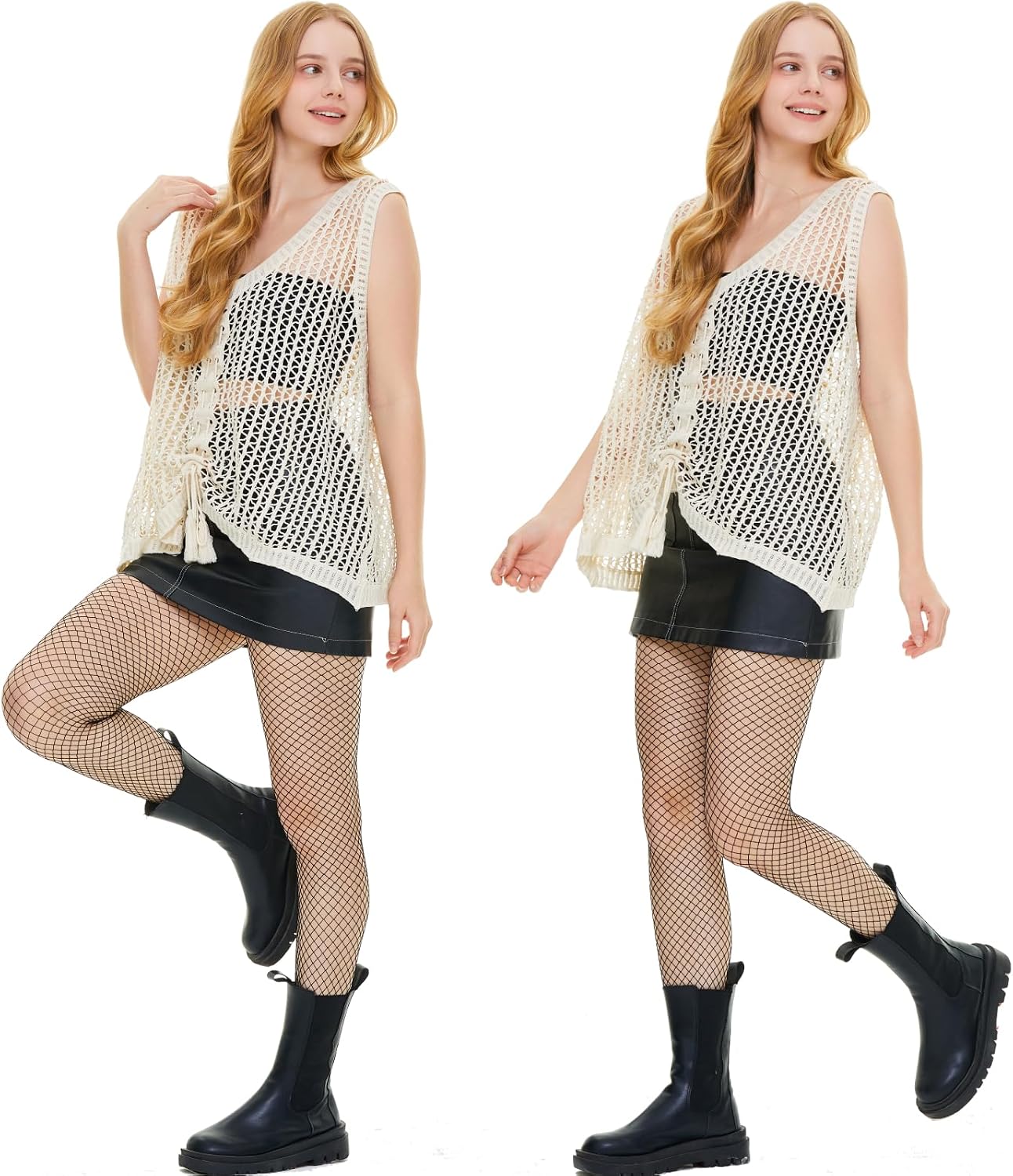 Fishnet Stockings Lace Patterned Tights High Waist Pantyhose Fishnets for Women