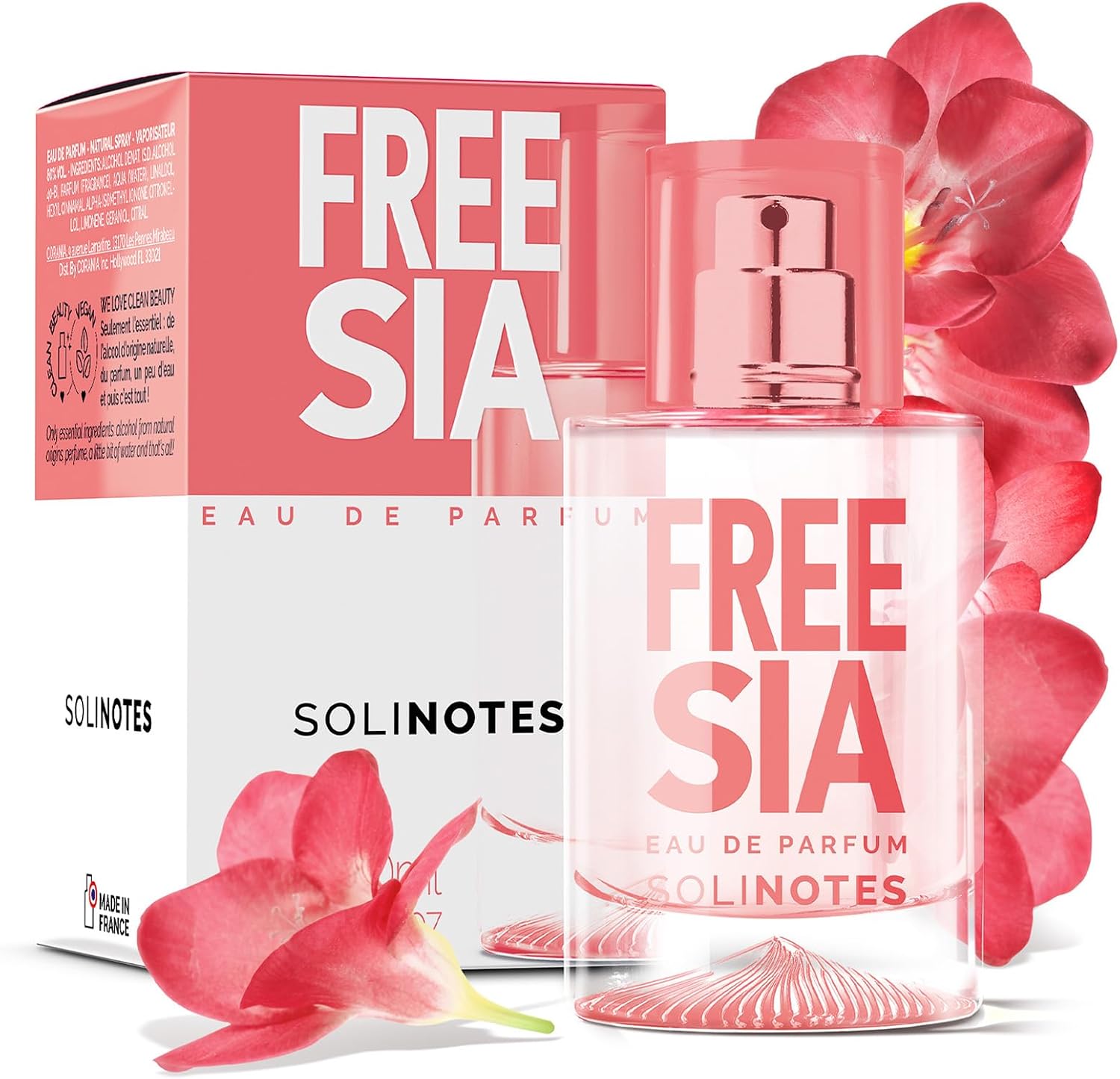 Solinotes Freesia Eau de Parfum, Pear & Jasmine, for Women & Men, 1.7 Fl Oz