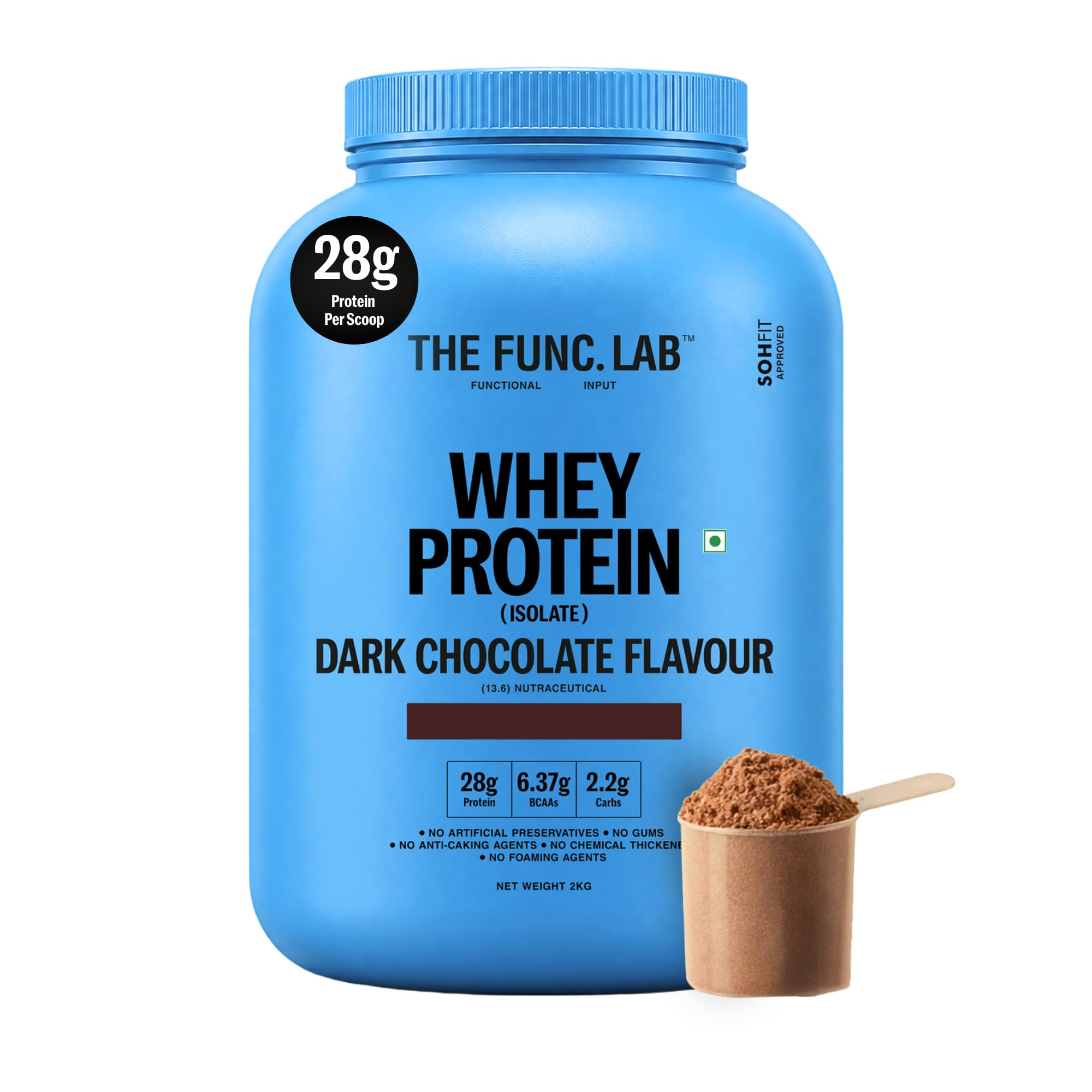 The Func. Lab Whey Protein Isolate - Dark Chocolate | 500g | Grass‑Fed, 28g Protein, 6.37g BCAA per Scoop | High Protein Supplement for Muscle Growth, Digestion and Absorption Support — Amazon image 25