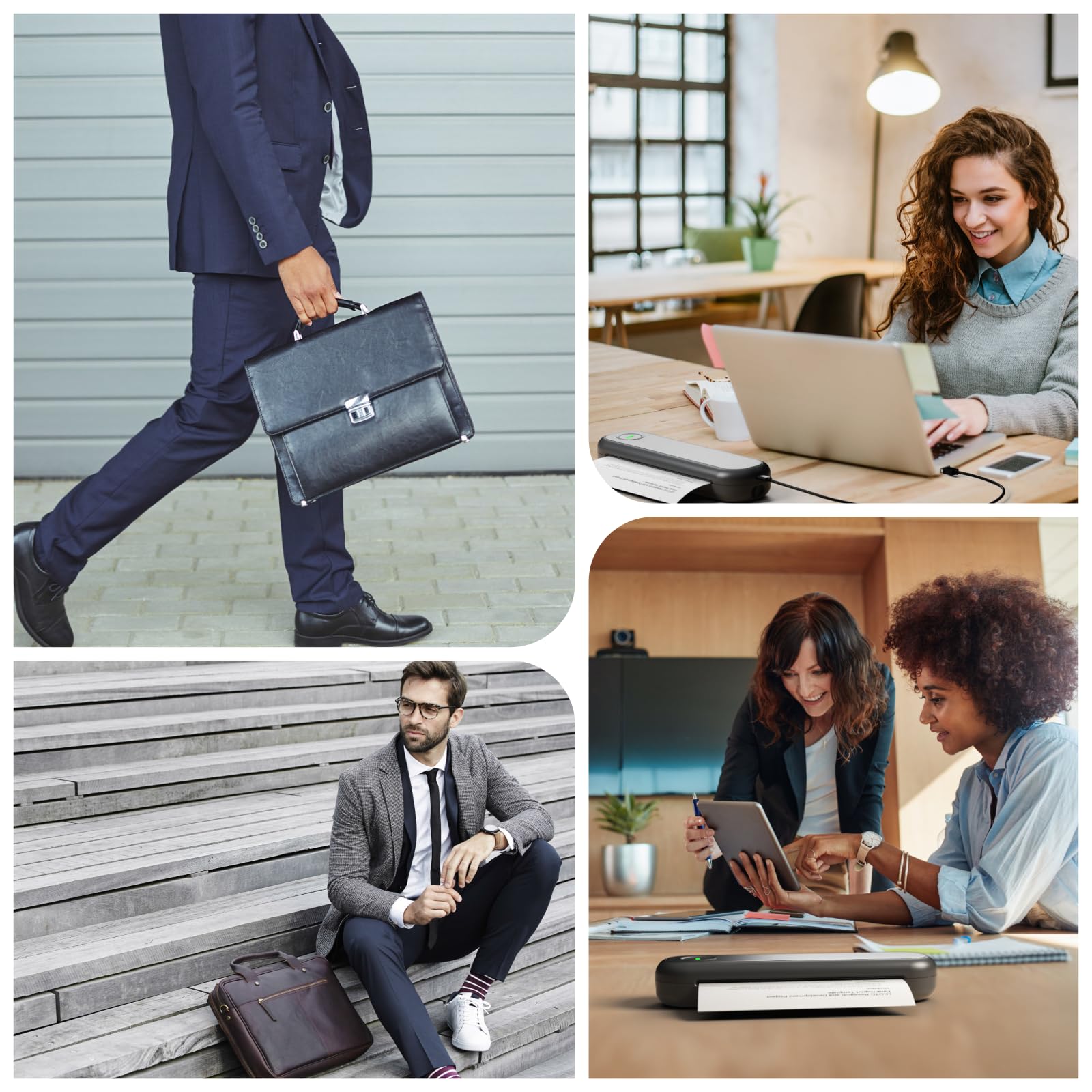 Bisofice L86 300dpi Impresora portátil A4 para viajes impresora térmica A4 impresora portátil Bluetooth impresora portátil compatible con papel térmico A4 de 2''/3''/4''/8'' compatible con Android/iOS