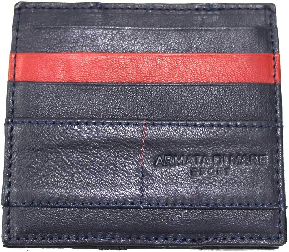 Armata di mare , portafoglio per uomo , in vera pelle AM-PF471-22-BL