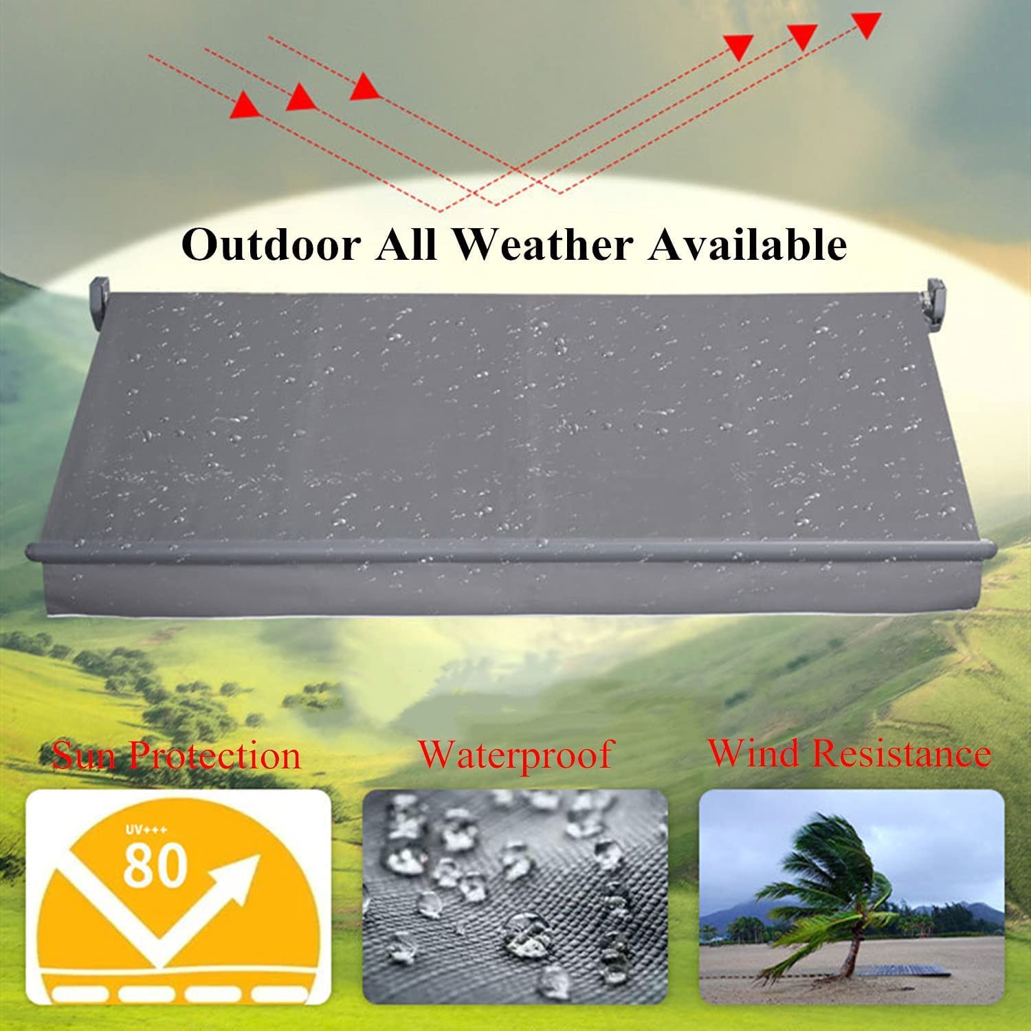 Amazon.co.jp: Aoguzhao 日よけシェード オーニングテント テラス屋根