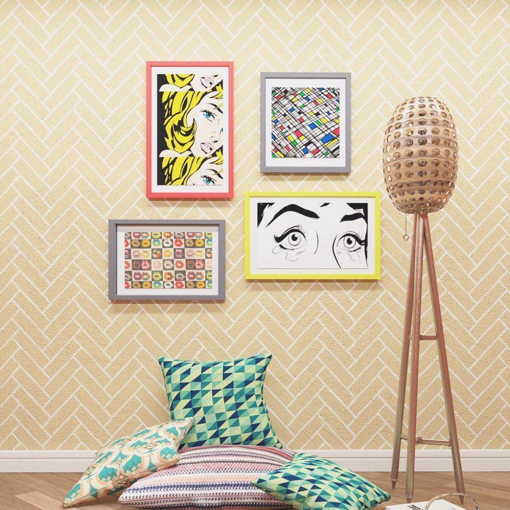 Wall Stencils Large- Wall Stencil - Brick Wall Pattern Stencil- Faux Brick Wall Stencil