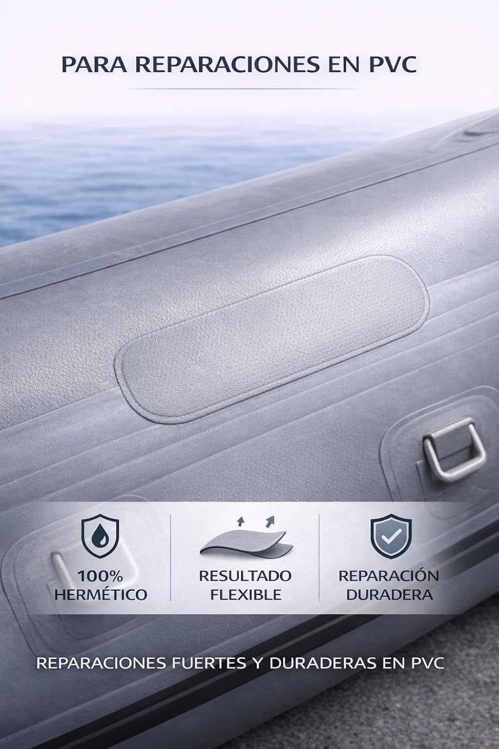 Kit Riparazione PVC Professionale – Colla PVC Bicomponente per Gommoni, SUP, Kayak e Gonfiabili – Include Toppe, Pennello, Bicchiere, Guanti e Salvietta