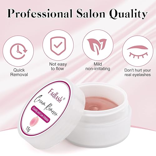 Miniatura 69 de FADLASH - Removedor de extensiones de pestañas, 0.51 onzas (15g), color crema rápido y de baja irritación para extensiones de pestañas, para piel