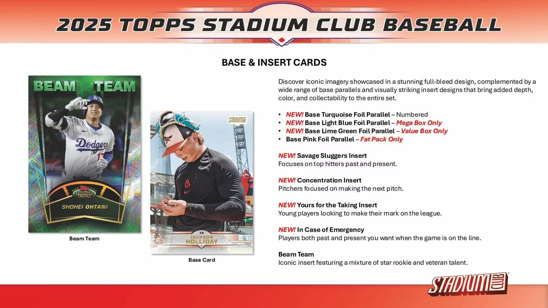 Topps Stadium Club Baseball Mega Boîte 2025 2 parallèles sépia